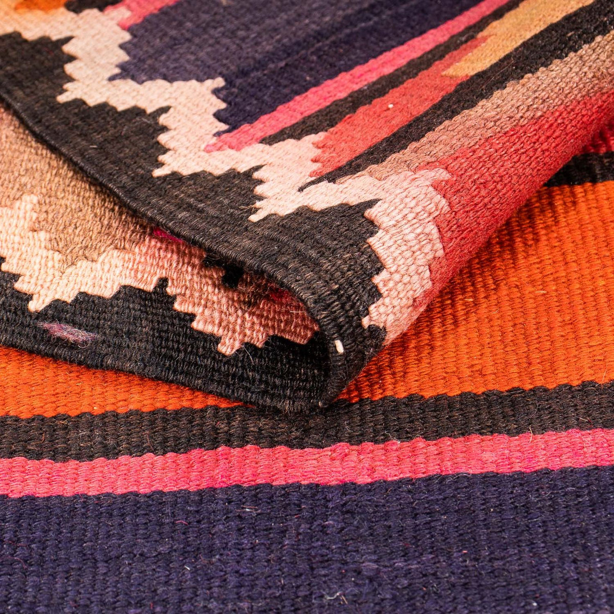 Runner Kelim Rug - Old - 340 x 125 cm - multicolored