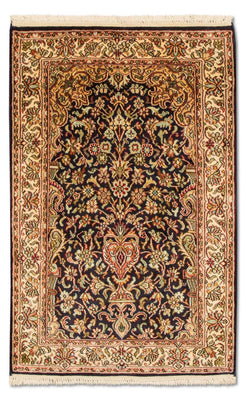 Silk Rug - Kashmir Silk - 94 x 60 cm - dark blue
