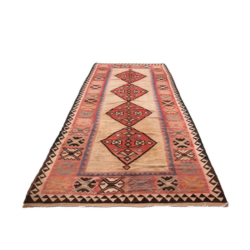 Runner Kelim Rug - Old - 360 x 155 cm - multicolored