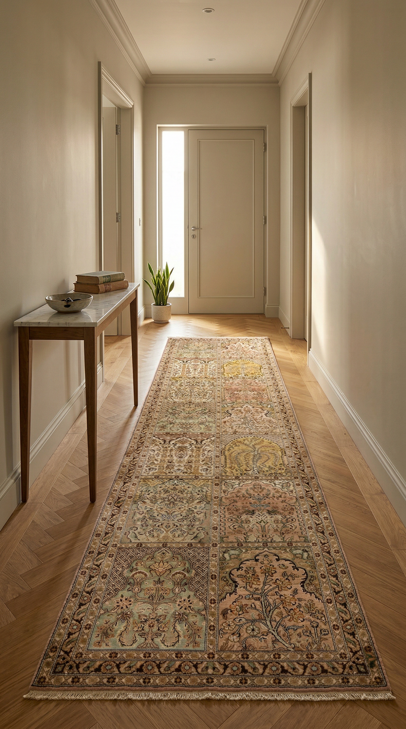 Kashmir Silk Rug 316x77cm - Oriental Rug