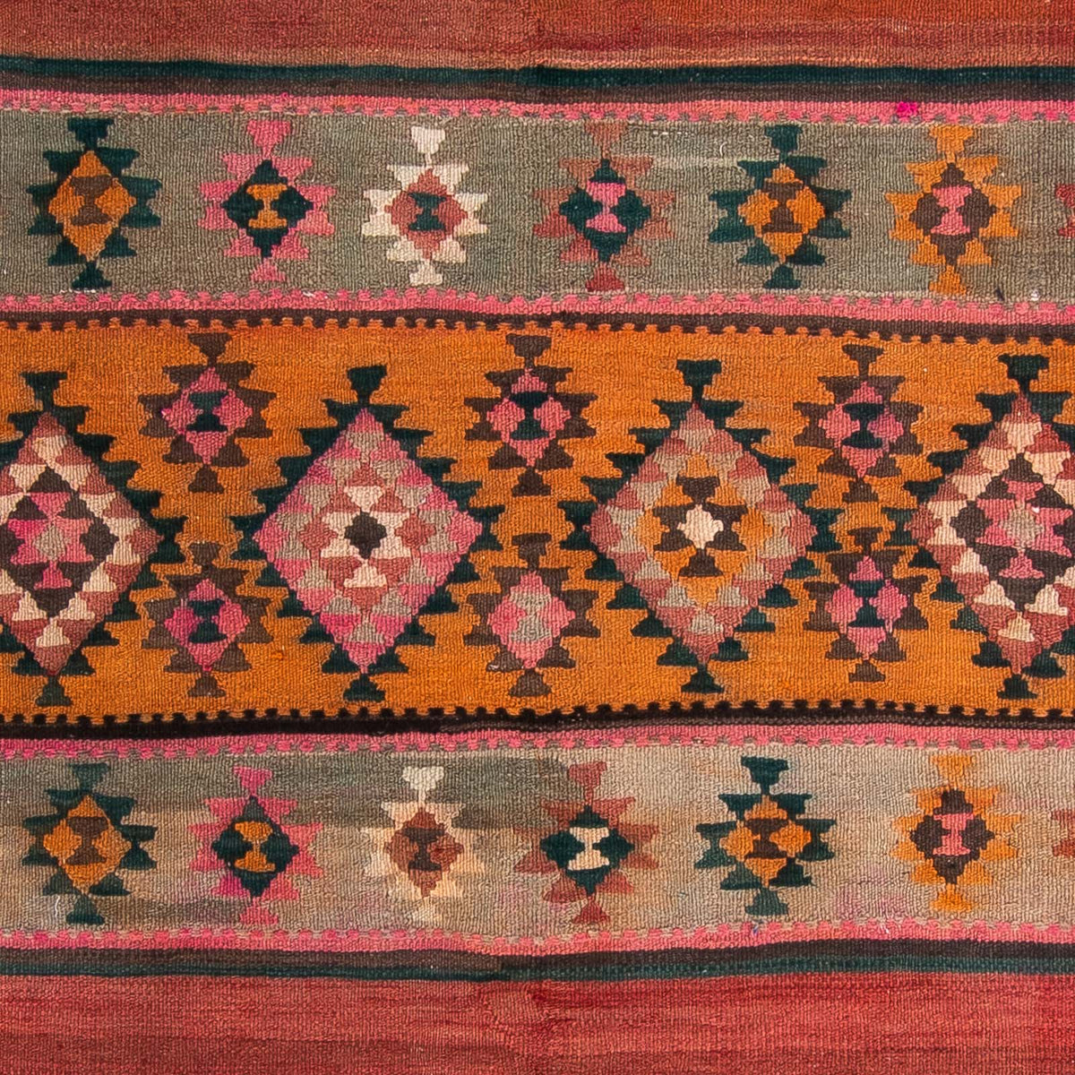 Runner Kelim Rug - Old - 370 x 145 cm - multicolored
