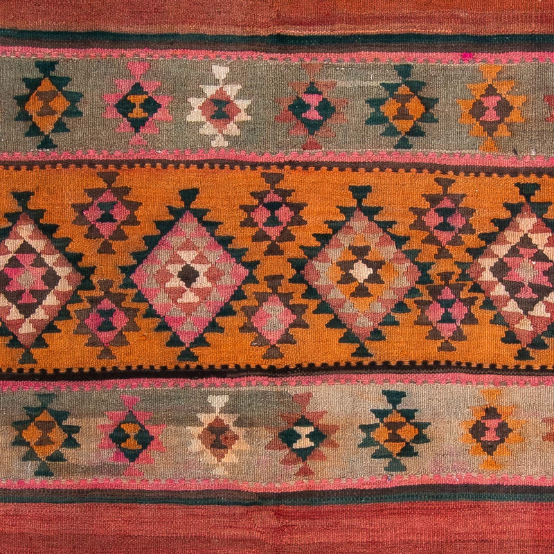 Runner Kelim Rug - Old - 370 x 145 cm - multicolored