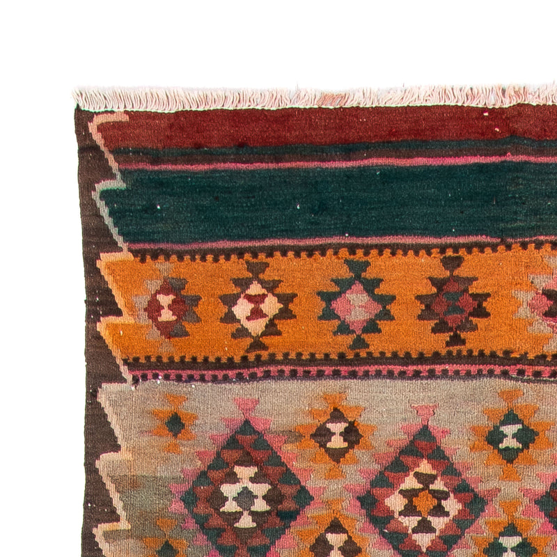 Runner Kelim Rug - Old - 370 x 145 cm - multicolored
