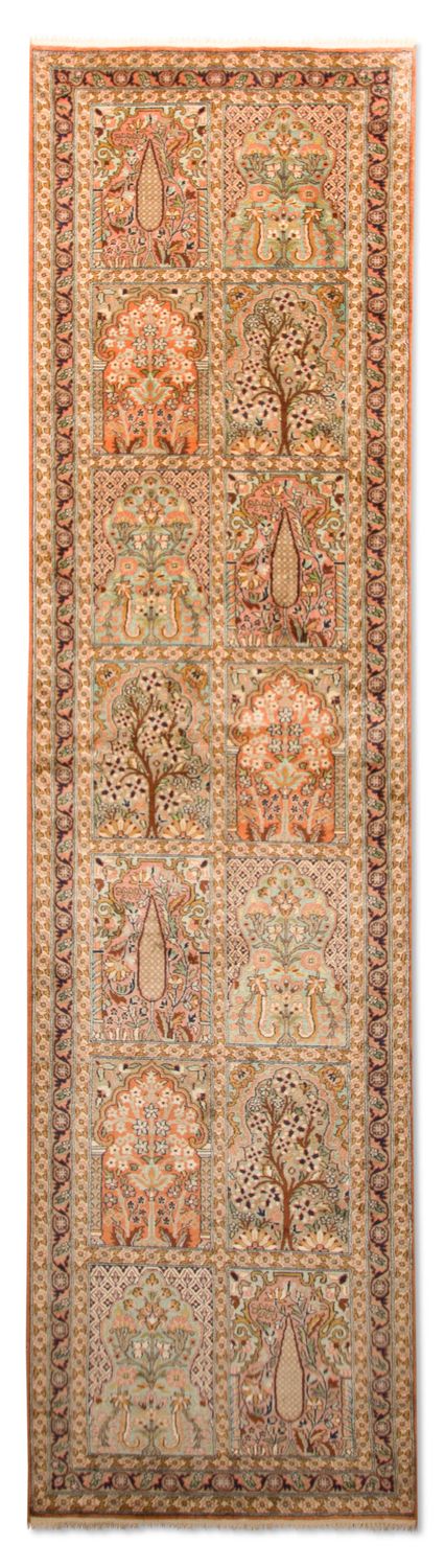 Runner Silk Rug - Kashmir Silk - 305 x 80 cm - multicolored