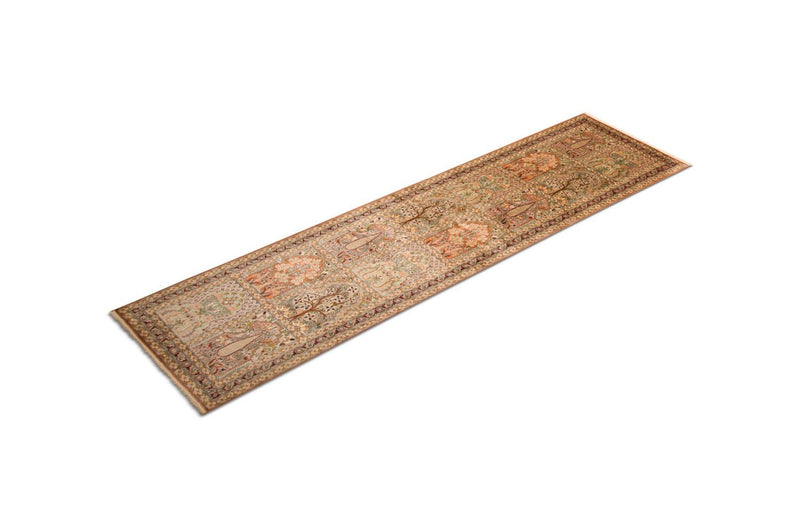 Runner Silk Rug - Kashmir Silk - 305 x 80 cm - multicolored