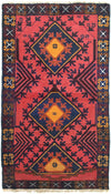 Belutsch Rug 82x140cm - Oriental Rug - Rectangle / Red / 82 x 140 cm Rectangle