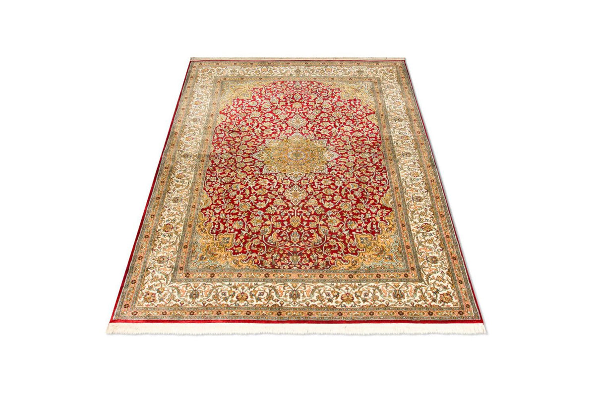 Silk Rug - Kashmir Silk - 216 x 153 cm - red