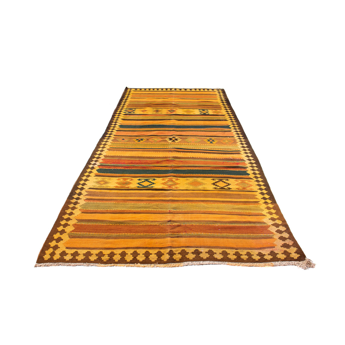 Runner Kelim Rug - Old - 355 x 160 cm - multicolored