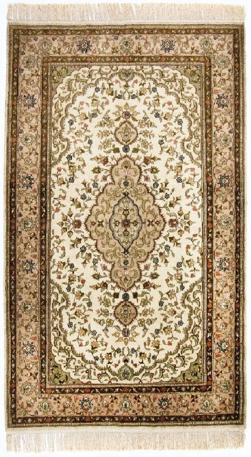 Silk Rug - Chinese Silk - 152 x 91 cm - beige