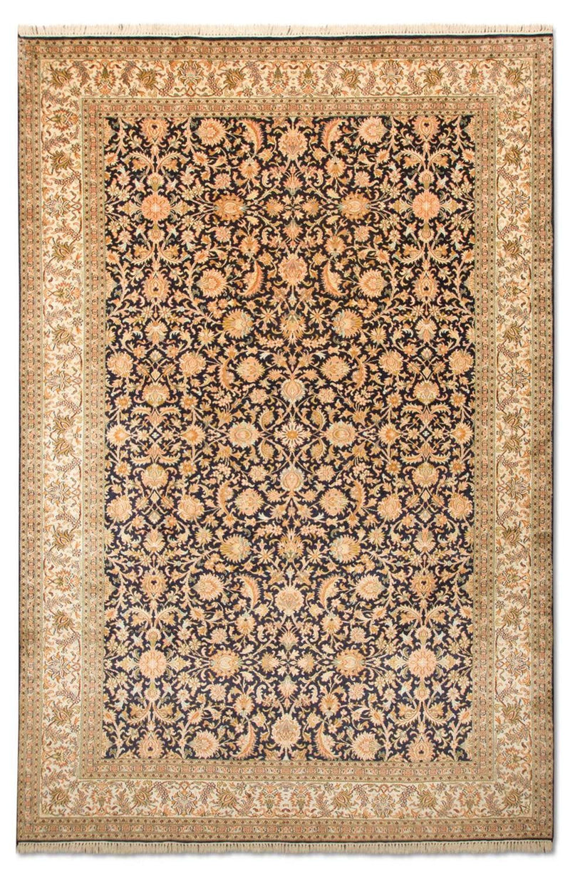 Silk Rug - Kashmir Silk - 285 x 183 cm - dark blue