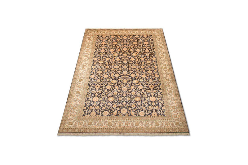 Silk Rug - Kashmir Silk - 285 x 183 cm - dark blue