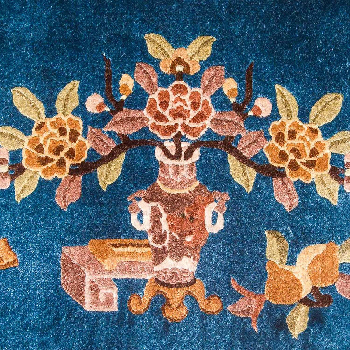 Silk Rug - Chinese Silk - 122 x 69 cm - dark blue