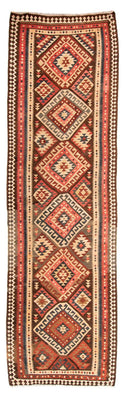 Runner Kelim Rug - Old - 402 x 135 cm - multicolored