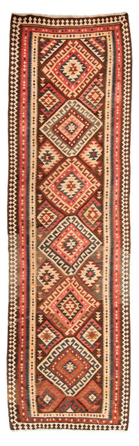 Runner Kelim Rug - Old - 402 x 135 cm - multicolored