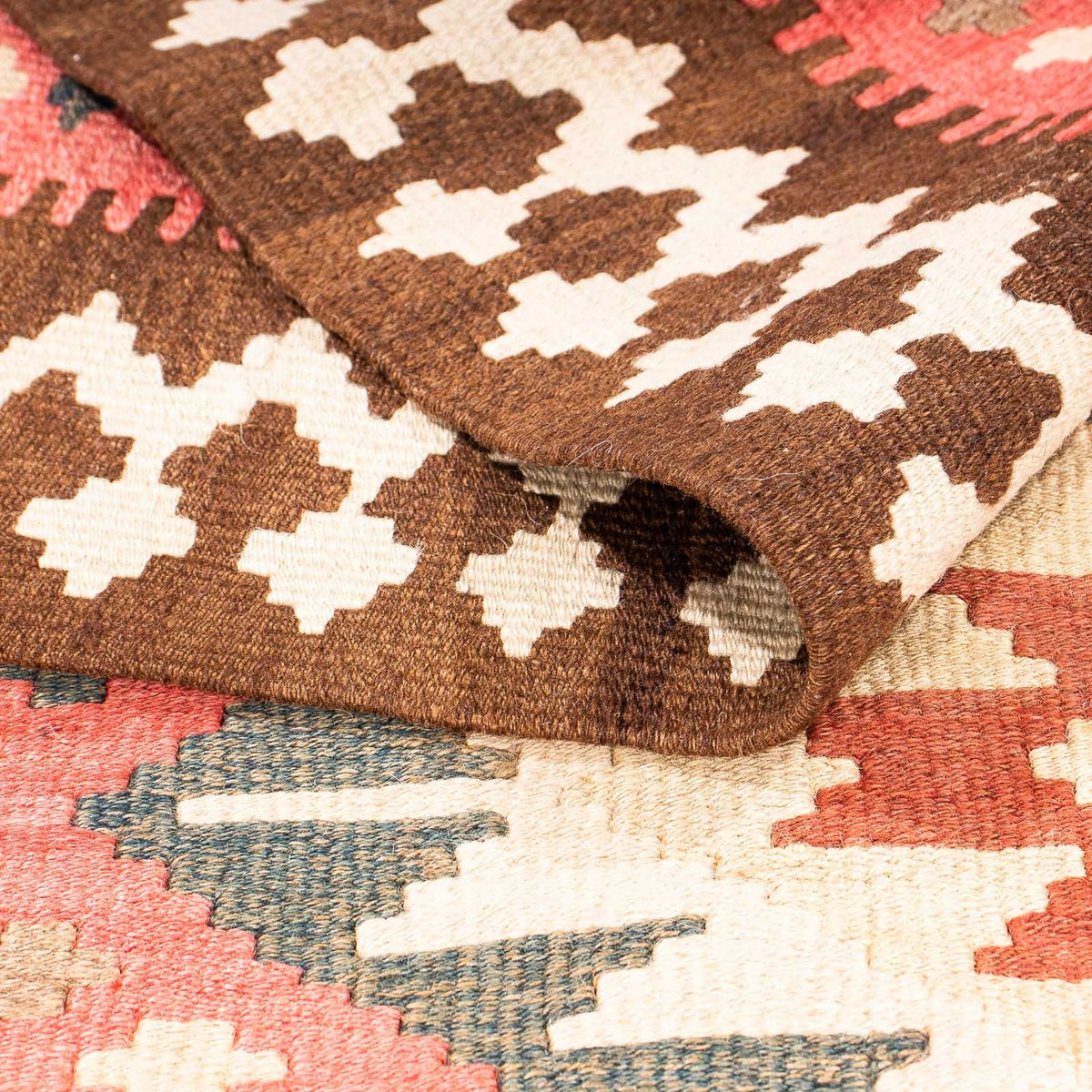 Runner Kelim Rug - Old - 402 x 135 cm - multicolored