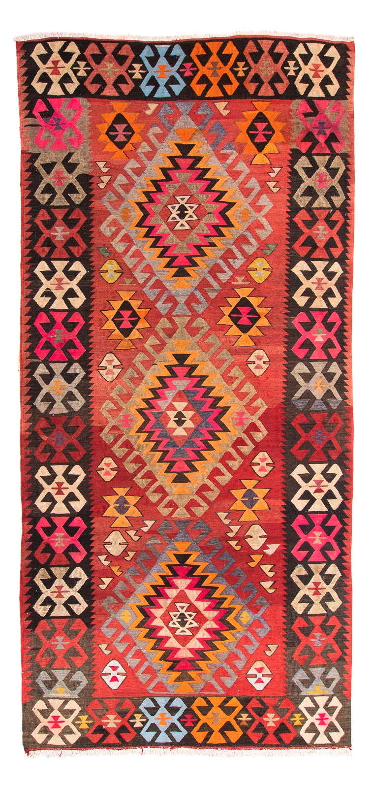 Runner Kelim Rug - Old - 350 x 150 cm - multicolored
