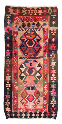 Runner Kelim Rug - Old - 300 x 150 cm - multicolored