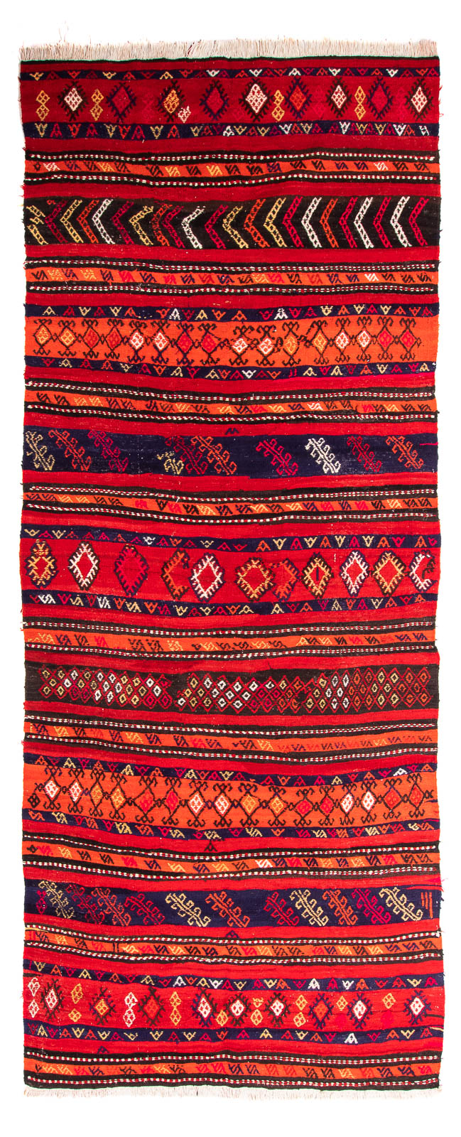 Runner Kelim Rug - Old - 350 x 145 cm - multicolored