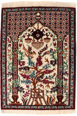 Silk Rug - Ghom Silk - Premium - 77 x 57 cm - beige