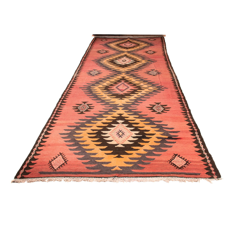Runner Kelim Rug - Old - 410 x 160 cm - rust