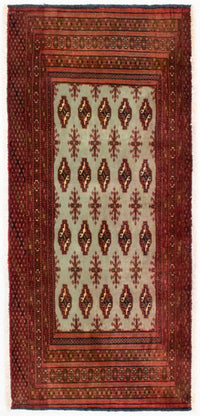 Runner Turkaman Rug - 100 x 50 cm - red