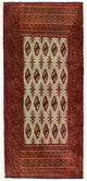 Runner Turkaman Rug - 100 x 50 cm - red
