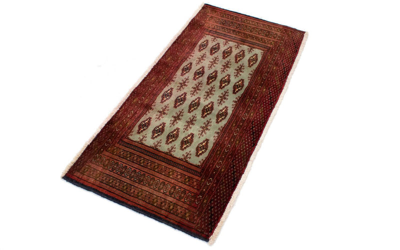 Runner Turkaman Rug - 100 x 50 cm - red