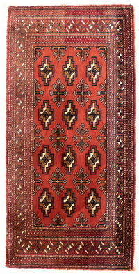 Runner Turkaman Rug - 100 x 50 cm - red