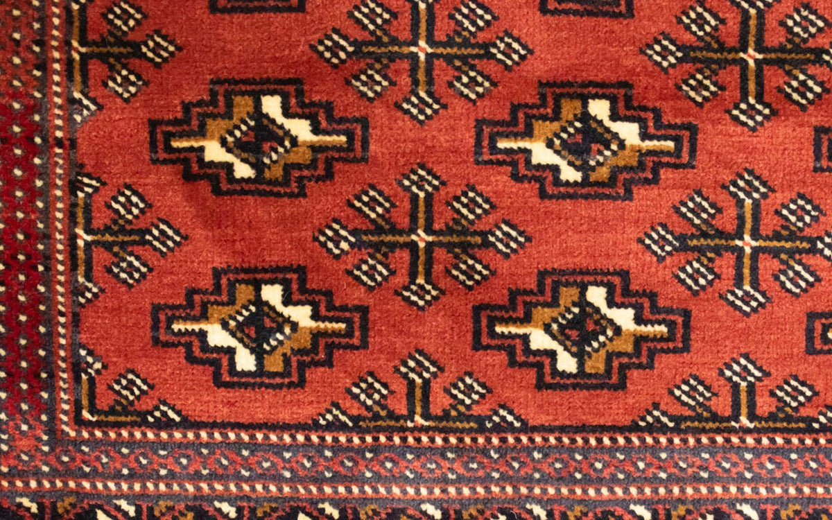 Runner Turkaman Rug - 100 x 50 cm - red