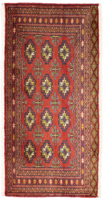 Runner Turkaman Rug - 100 x 50 cm - red