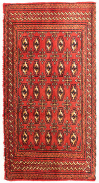 Runner Turkaman Rug - 100 x 50 cm - red