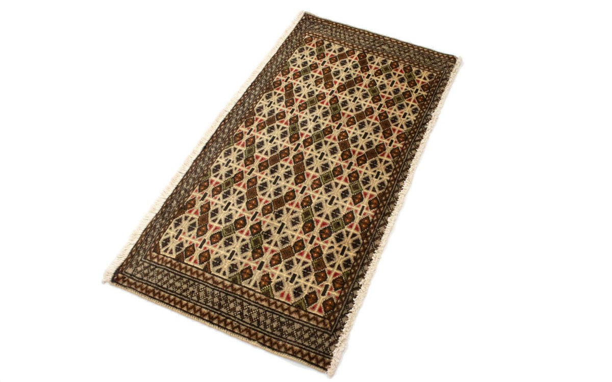 Runner Turkaman Rug - 100 x 50 cm - beige
