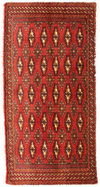 Runner Turkaman Rug - 100 x 50 cm - red