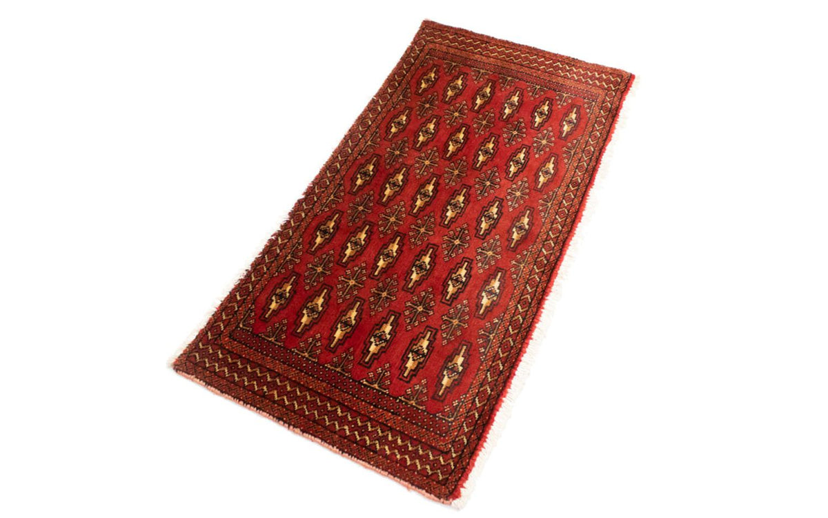 Runner Turkaman Rug - 100 x 50 cm - red