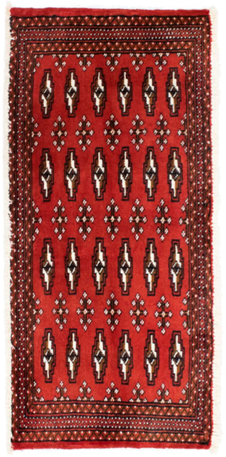 Runner Turkaman Rug - 100 x 50 cm - red