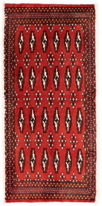 Runner Turkaman Rug - 100 x 50 cm - red
