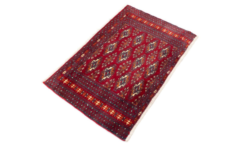 Runner Turkaman Rug - 100 x 50 cm - red