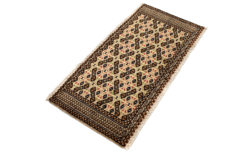Runner Turkaman Rug - 100 x 50 cm - beige