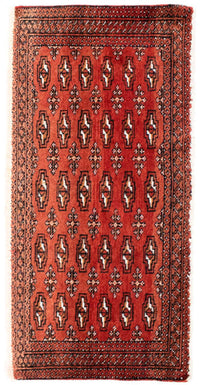Runner Turkaman Rug - 100 x 50 cm - red