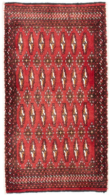 Runner Turkaman Rug - 100 x 50 cm - red