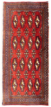 Runner Turkaman Rug - 100 x 50 cm - red