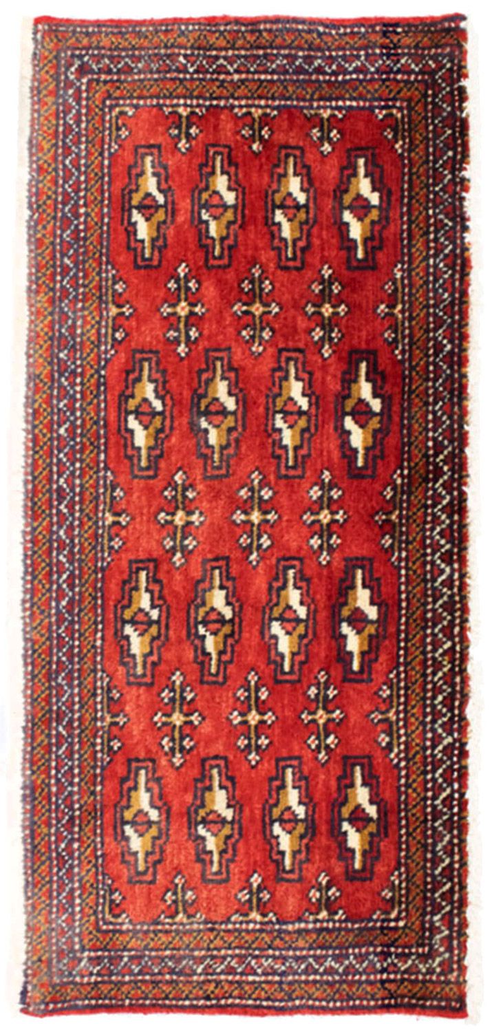 Runner Turkaman Rug - 100 x 50 cm - red
