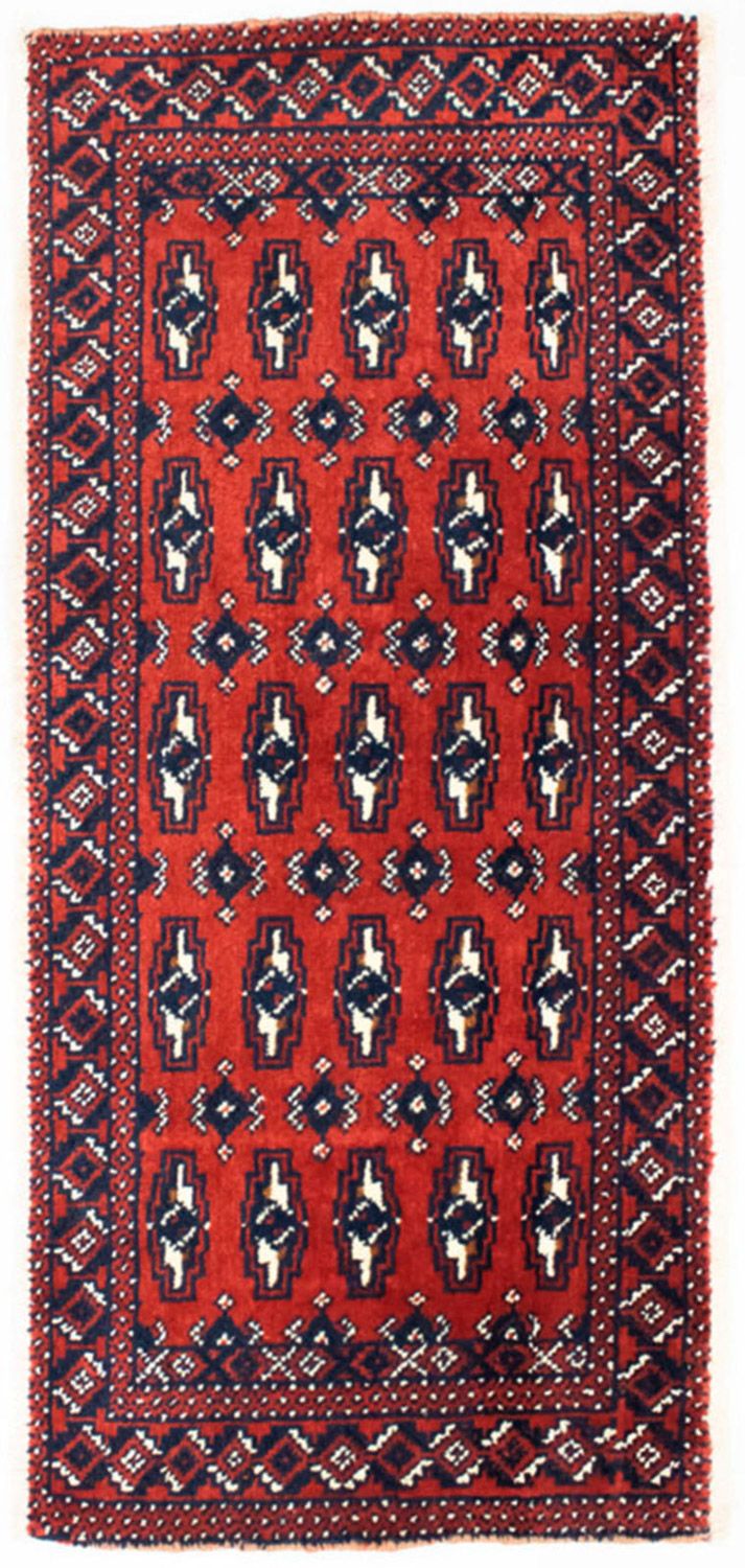 Runner Turkaman Rug - 100 x 50 cm - red