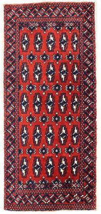 Runner Turkaman Rug - 100 x 50 cm - red