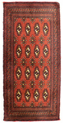 Runner Turkaman Rug - 100 x 50 cm - rust