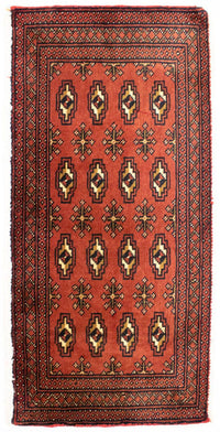 Runner Turkaman Rug - 100 x 50 cm - rust