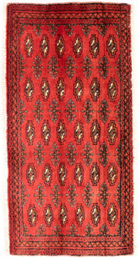 Runner Turkaman Rug - 100 x 50 cm - red