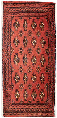 Runner Turkaman Rug - 100 x 50 cm - red