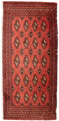 Runner Turkaman Rug - 100 x 50 cm - red