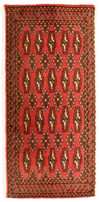 Runner Turkaman Rug - 100 x 50 cm - red